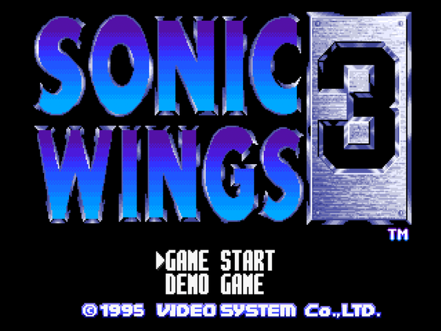 Sonic Wings 3 title screen for Neo Geo CD